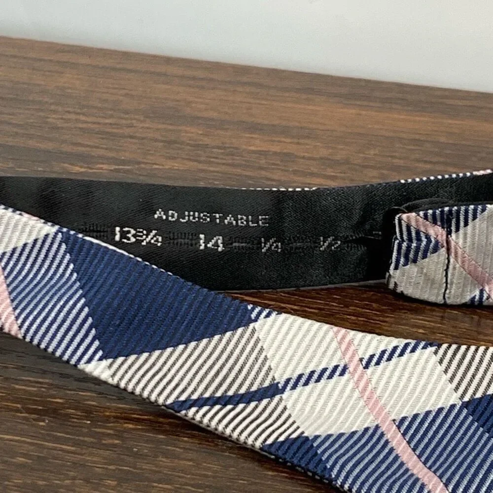 Hisdern Men's Plaid Allover Print Adjustable Bow Tie Multicolor NWOT